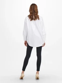 Only Blusen*ONLCORINA LS LOOSE SHIRT WVN Bright White