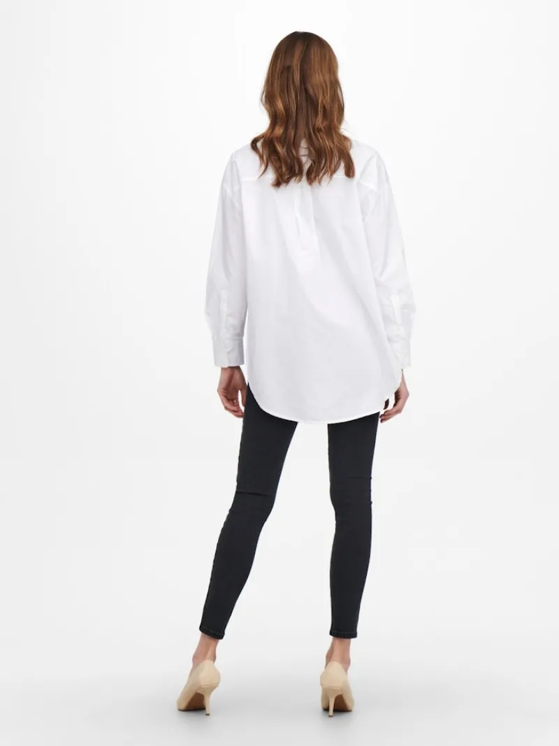 Only Blusen*ONLCORINA LS LOOSE SHIRT WVN Bright White