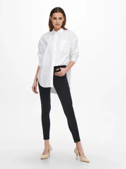 Only Blusen*ONLCORINA LS LOOSE SHIRT WVN Bright White