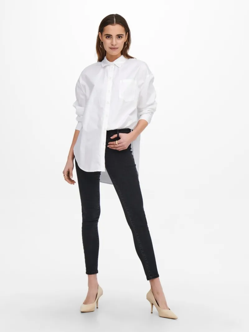 Only Blusen*ONLCORINA LS LOOSE SHIRT WVN Bright White