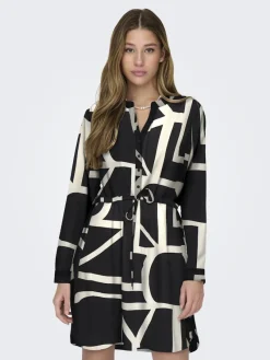 Only Kleider*ONLCORY LIFE L/S V-NECK TUNIC WVN NOOS Black