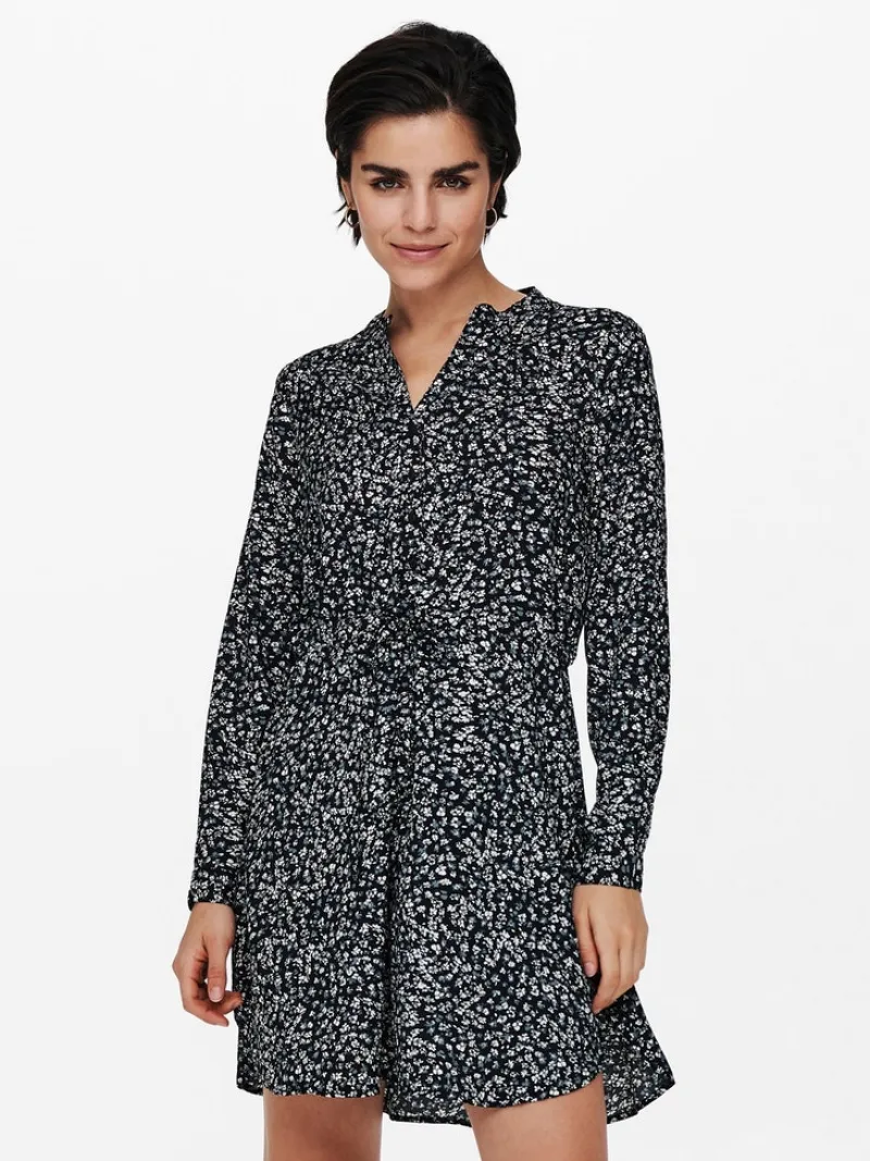 Only Kleider*ONLCORY LIFE L/S V-NECK TUNIC WVN NOOS Black