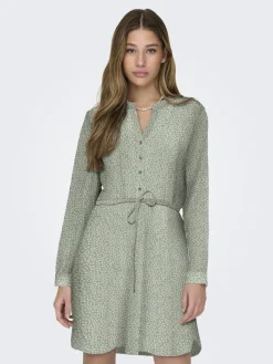 Only Kleider*ONLCORY LIFE L/S V-NECK TUNIC WVN NOOS lily pad