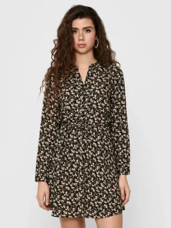 Only Kleider*ONLCORY LIFE L/S V-NECK TUNIC WVN NOOS black1