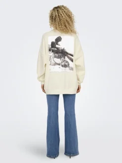 Only Pullover & Sweatshirts*ONLDAZE L/S PARTY O-NECK SWT Cloud Dancer