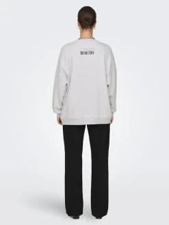 Only Pullover & Sweatshirts*ONLDAZE L/S PARTY O-NECK SWT Light Grey Melange