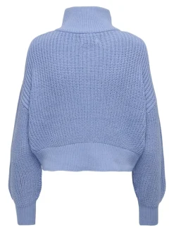 Only Pullover & Sweatshirts*ONLDORITTA LS CABLE ZIP HIG NECK KNT grapemist