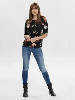 Only Shirts*ONLELCOS 4/5 AOP TOP JRS NOOS black3