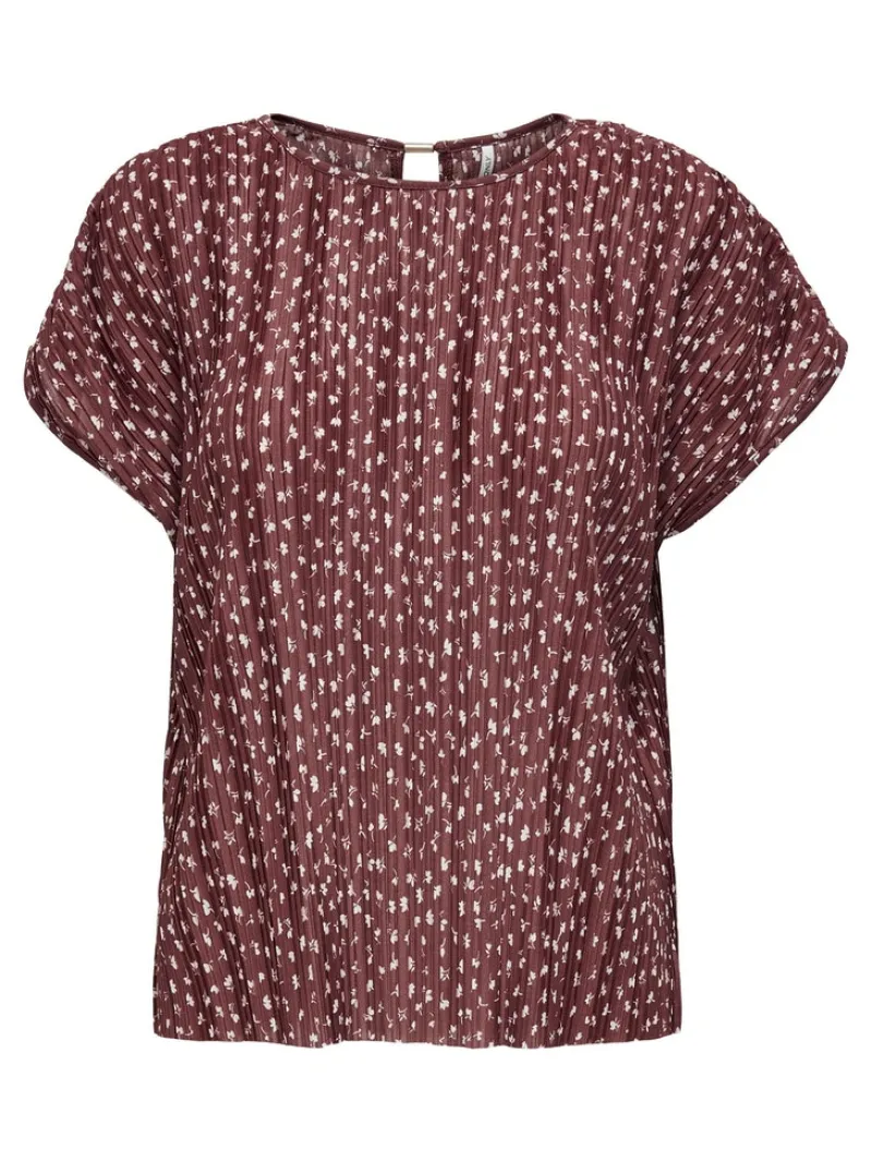 Only Blusen*ONLELEMA S/S O-NECK TOP BOX JRS Apple Butter