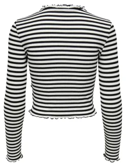 Only Shirts*ONLELLA L/S WRAP FRILL TOP JRS black2