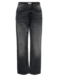 Only Jeans*ONLELLA MW STRAIGHT TAI523 DNM Washed Black