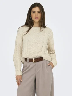 Only Pullover & Sweatshirts*ONLELLY LIFE LS CABLE O-NECK CC KNT birch