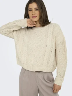 Only Pullover & Sweatshirts*ONLELLY LIFE LS CABLE O-NECK CC KNT birch