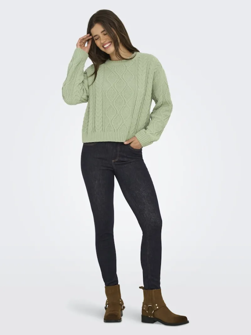 Only Pullover & Sweatshirts*ONLELLY LIFE LS CABLE O-NECK CC KNT desert sage
