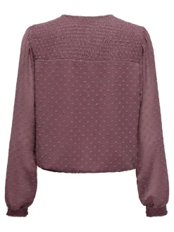 Only Blusen*ONLELMIRA LIFE NEW DOBBY L/S TOP NOOS rose brown