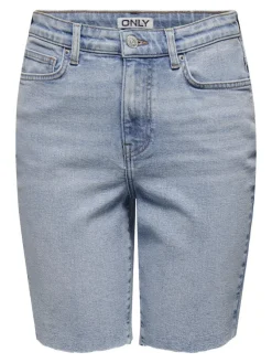Only Shorts*ONLEMILY HW LONG DNM SHORTS CRO741 NOOS Light Blue Denim