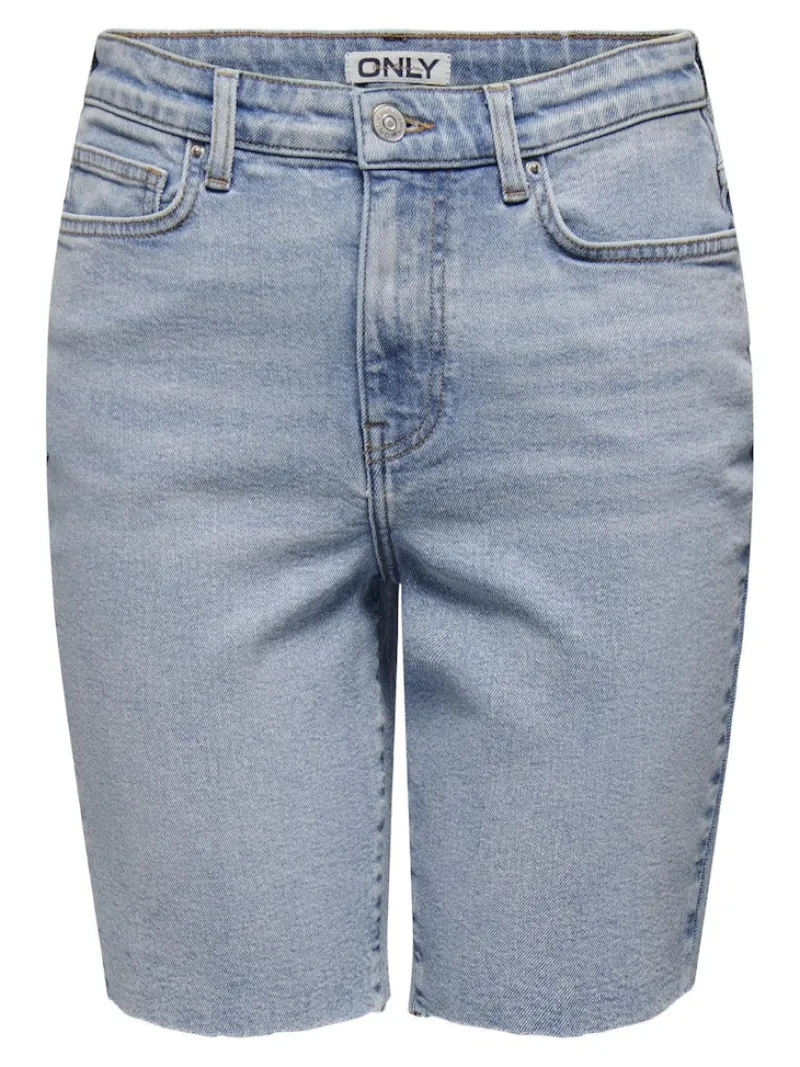 Only Shorts*ONLEMILY HW LONG DNM SHORTS CRO741 NOOS Light Blue Denim