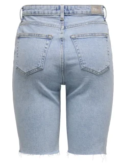 Only Shorts*ONLEMILY HW LONG DNM SHORTS CRO741 NOOS Light Blue Denim
