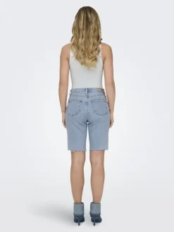 Only Shorts*ONLEMILY HW LONG DNM SHORTS CRO741 NOOS Light Blue Denim