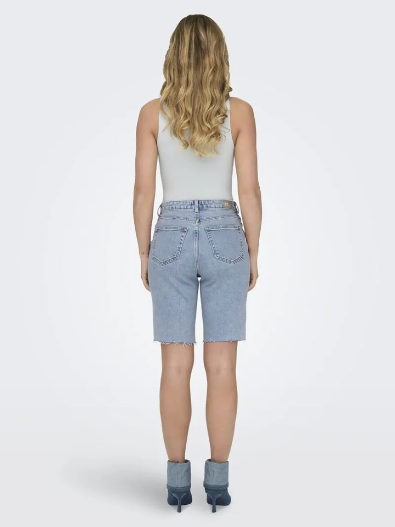 Only Shorts*ONLEMILY HW LONG DNM SHORTS CRO741 NOOS Light Blue Denim