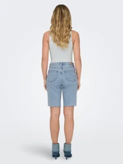 Only Shorts*ONLEMILY HW LONG DNM SHORTS CRO741 NOOS Light Blue Denim