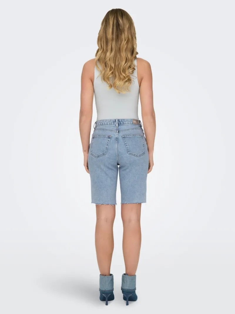 Only Shorts*ONLEMILY HW LONG DNM SHORTS CRO741 NOOS Light Blue Denim