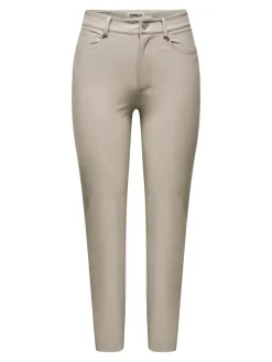 Only Hosen*ONLEMILY HW ST ANK FAUX LEATHER PNT NOOS Silver Lining