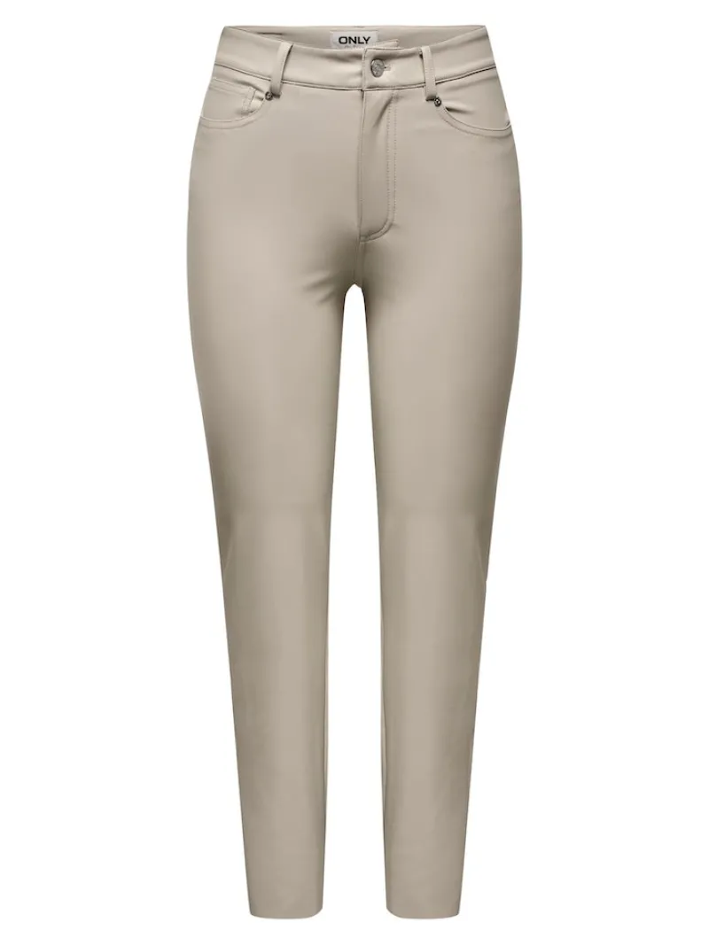 Only Hosen*ONLEMILY HW ST ANK FAUX LEATHER PNT NOOS Silver Lining