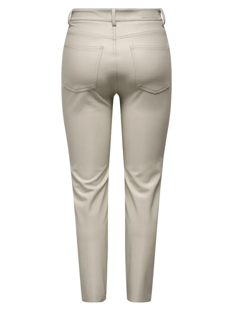Only Hosen*ONLEMILY HW ST ANK FAUX LEATHER PNT NOOS Silver Lining