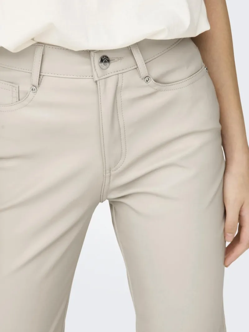 Only Hosen*ONLEMILY HW ST ANK FAUX LEATHER PNT NOOS Silver Lining