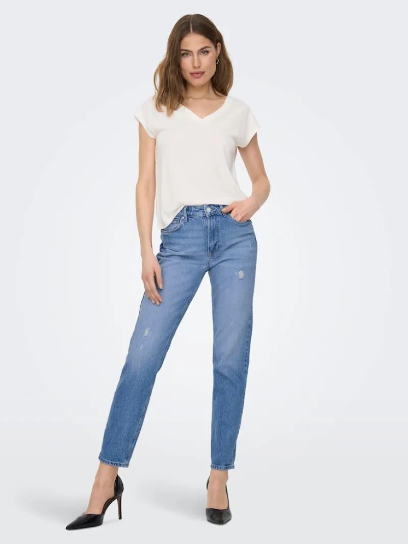 Only Jeans*ONLEMILY HW STR ANK DST DNM REA697 NOOS Light Blue Denim