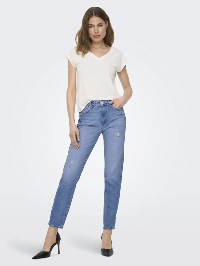 Only Jeans*ONLEMILY HW STR ANK DST DNM REA697 NOOS Light Blue Denim