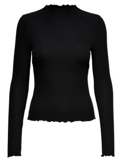 Only Shirts*ONLEMMA L/S HIGH NECK TOP NOOS JRS Schwarz