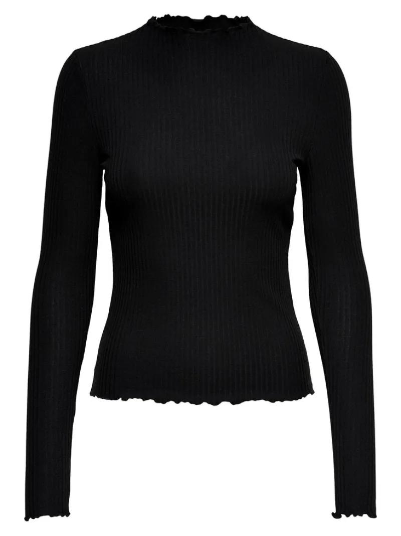 Only Shirts*ONLEMMA L/S HIGH NECK TOP NOOS JRS Schwarz