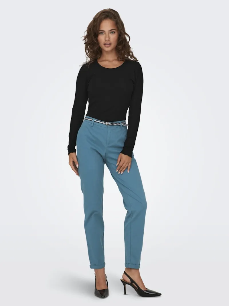 Only Shirts*ONLEMMA L/S O-NECK SHORT TOP NOOS JRS Black