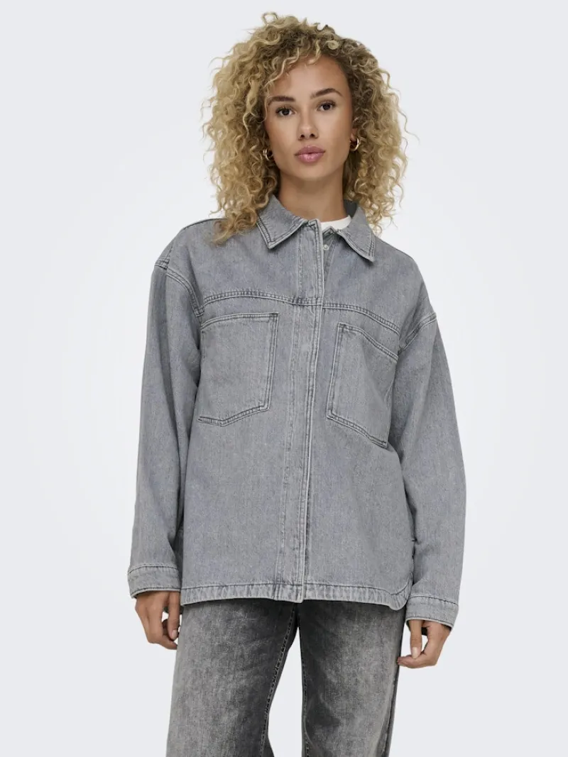 Only Jacken*ONLEMMIE L/S SHIRT GREY DNM AZG NOOS Medium Grey Denim