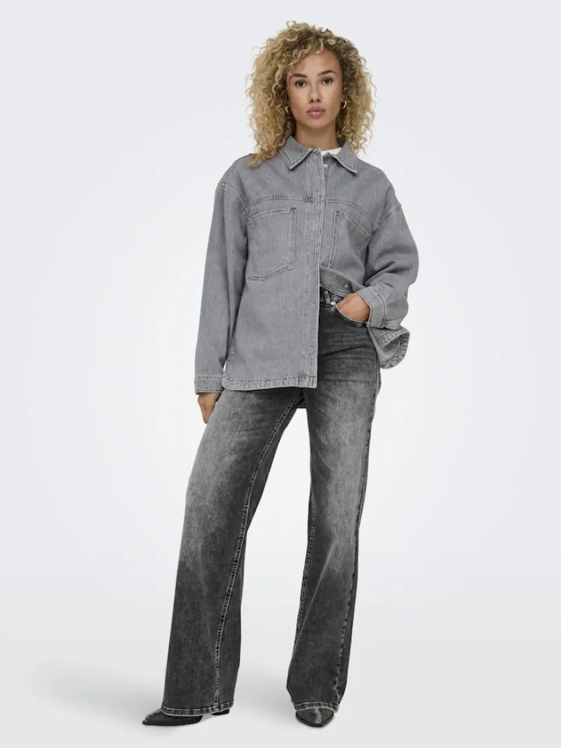 Only Jacken*ONLEMMIE L/S SHIRT GREY DNM AZG NOOS Medium Grey Denim