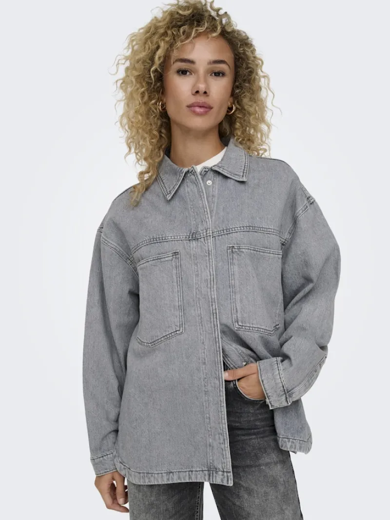 Only Jacken*ONLEMMIE L/S SHIRT GREY DNM AZG NOOS Medium Grey Denim