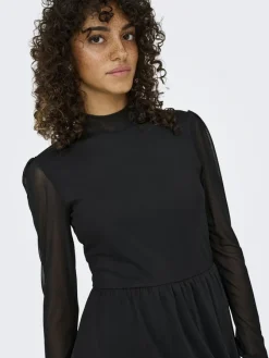 Only Kleider*ONLERICA L/S HIGH NECK DRESS JRS NOOS black1