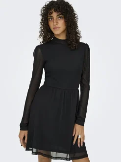 Only Kleider*ONLERICA L/S HIGH NECK DRESS JRS NOOS black1