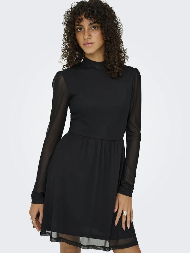 Only Kleider*ONLERICA L/S HIGH NECK DRESS JRS NOOS black1
