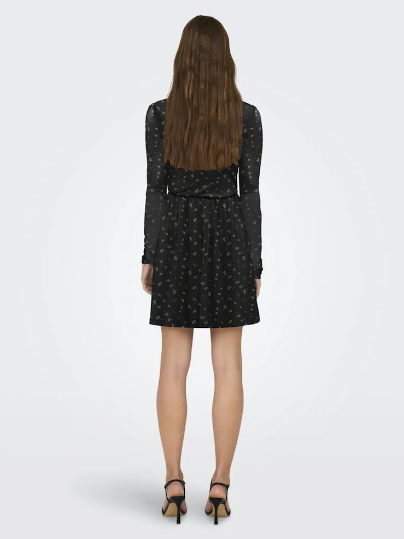 Only Kleider*ONLERICA L/S HIGH NECK DRESS JRS NOOS black2