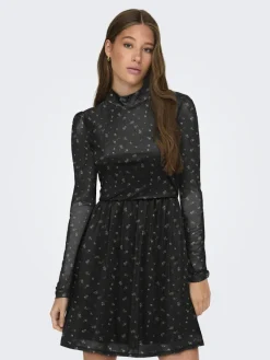 Only Kleider*ONLERICA L/S HIGH NECK DRESS JRS NOOS black2