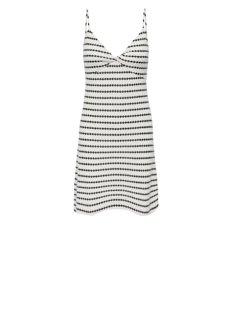 Only Kleider*ONLEVA S/L STRIPE MINI DRESS CS JRS Cloud Dancer