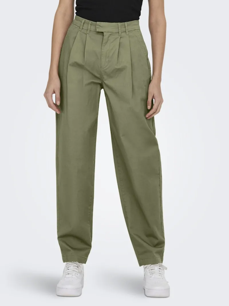 Only Hosen*ONLEVELYN HW LOOSE PLEAT CHINO PNT Aloe