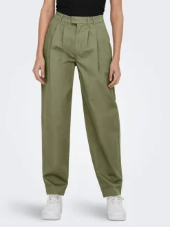 Only Hosen*ONLEVELYN HW LOOSE PLEAT CHINO PNT Aloe