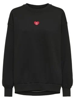 Only Pullover & Sweatshirts*ONLEVISA L/S OVERSIZED O-NECK SWT Black