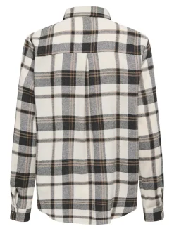 Only Blusen*ONLFIE LS REG CHECK SHIRT WVN CS Black