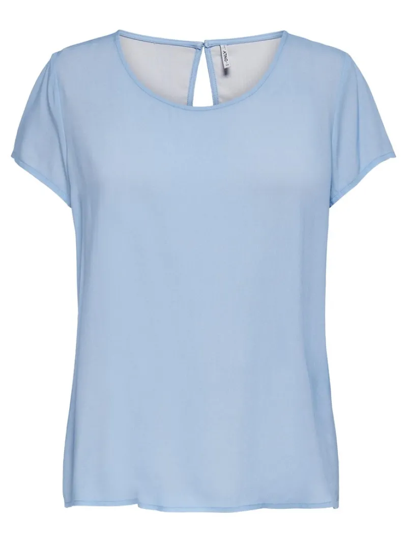 Only Blusen*ONLFIRST ONE LIFE SS SOLID TOP WVN Cashmere Blue