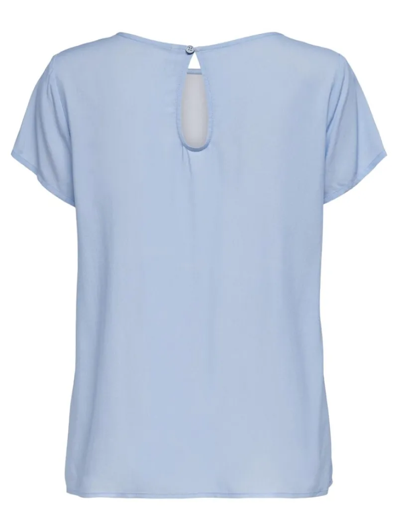 Only Blusen*ONLFIRST ONE LIFE SS SOLID TOP WVN Cashmere Blue